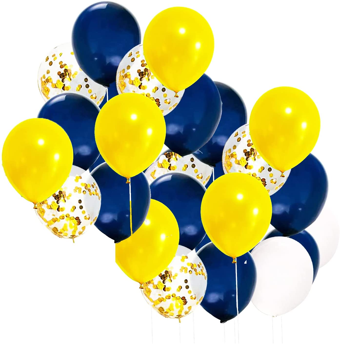 Blue & Yellow Graduation Party Decorations 2025 - Navy Balloons & Triangle Banners Kit
