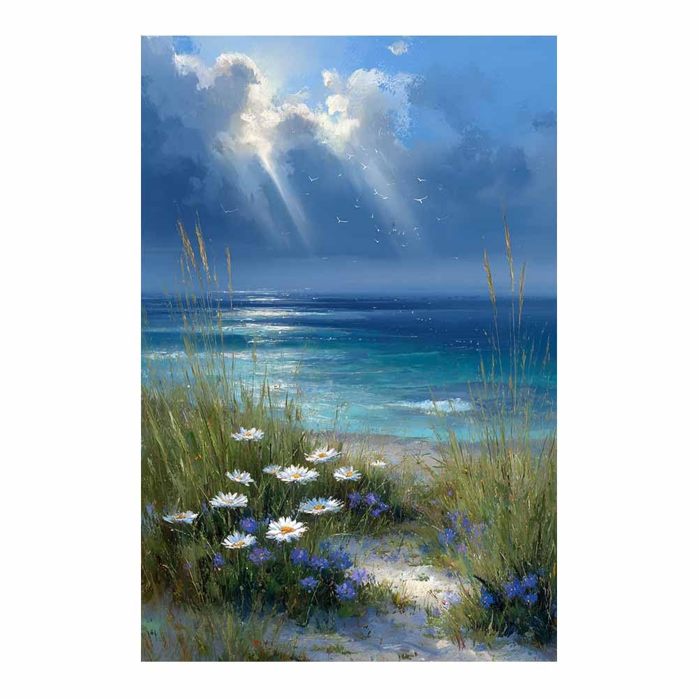 HOQIU Landscape wall art Beaches es Flowers Ocean Views canvas art, art print, house decor, bedroom wall decor above bed, prints for living room.(Multicolor)-70x100cm Unframed