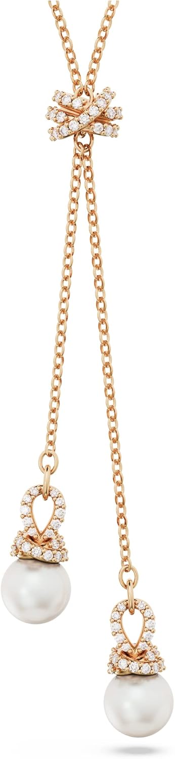 Swarovski Rose Gold Y Pendant Necklace & Earrings