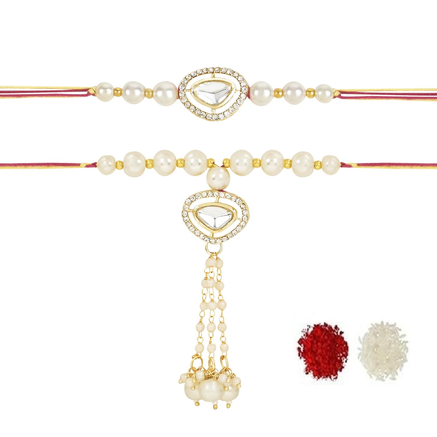 See full amazon price history chart for I Jewels Mens Kundan & Pearl Bhaiya Bhabhi Lumba Rakhi Combo Set With Roli Chawal And Rakshabandhan Card (R121W-Co) I Jewels Mens Kundan & Pearl Bhaiya Bhabhi Lumba Rakhi Combo Set With Roli Chawal And Rakshabandhan Card (R121W-Co) (B0C96PKJN7) Amazon Price History, Amazon Price Tracker