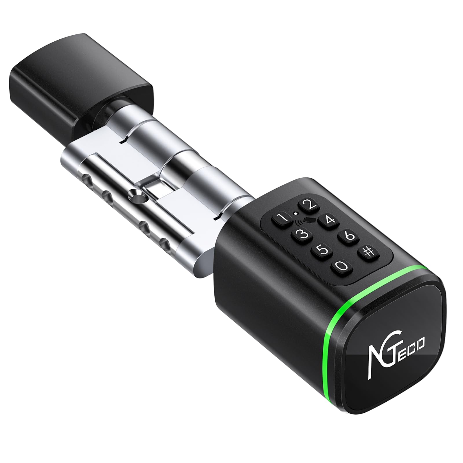 Serrure Connectée Code Carte Puce et Application Porte 30 à 65 mm