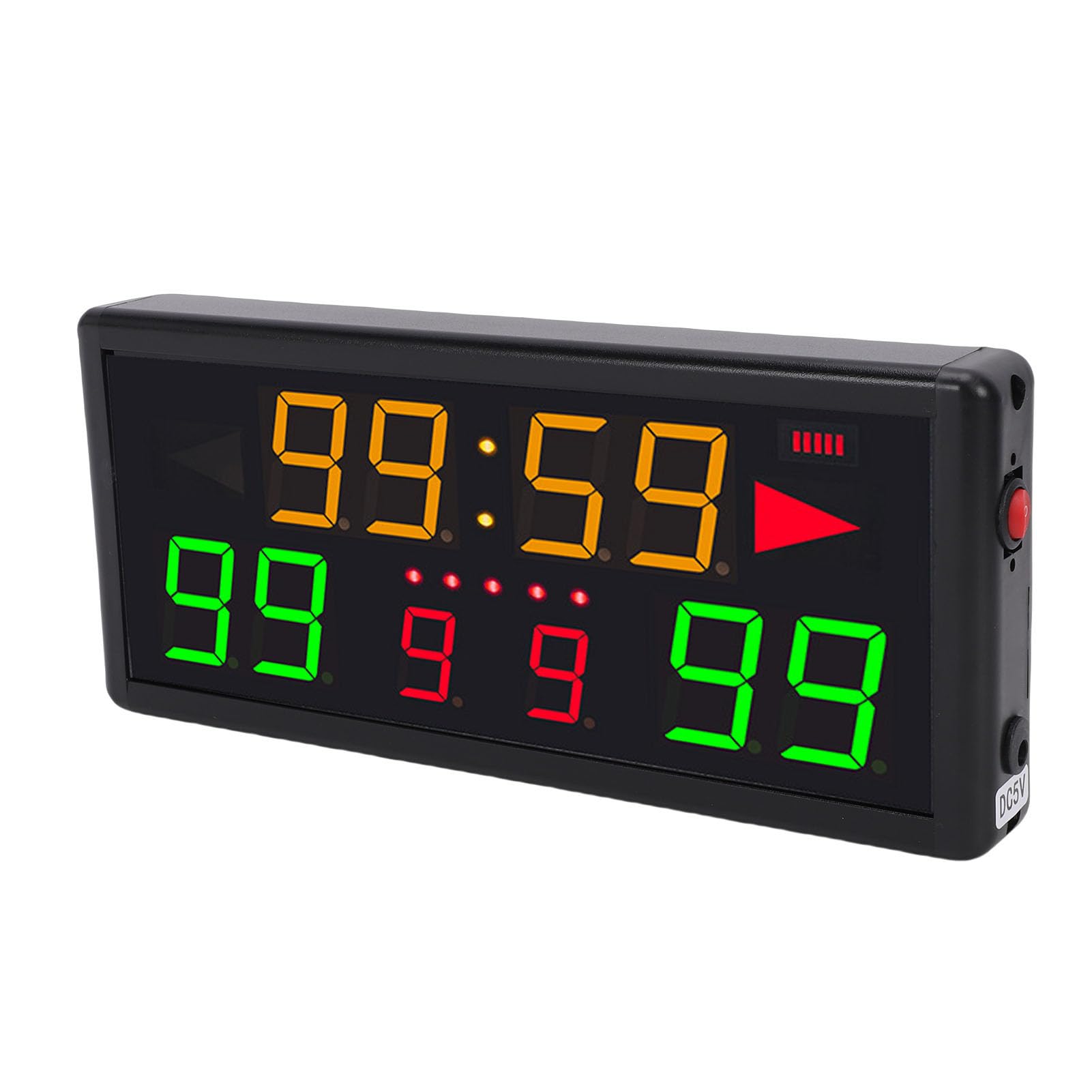 Sxhlseller Tragbare Digitale Anzeigetafel, 10-stelliger LED-Punktezähler mit Fernbedienung für Basketball, Volleyball, Baseball und Indoor-Sportspiele, Wiederaufladbar
