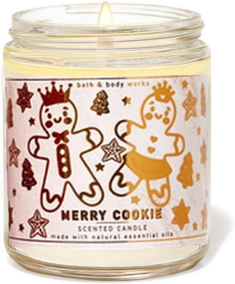 Bath & Body Works Merry Cookie Single Wick Scented Candle 7