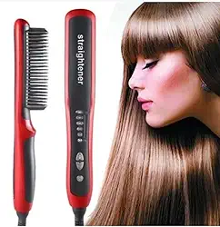 Escova De Cabelo Cerâmica Straightener Com Visor Led