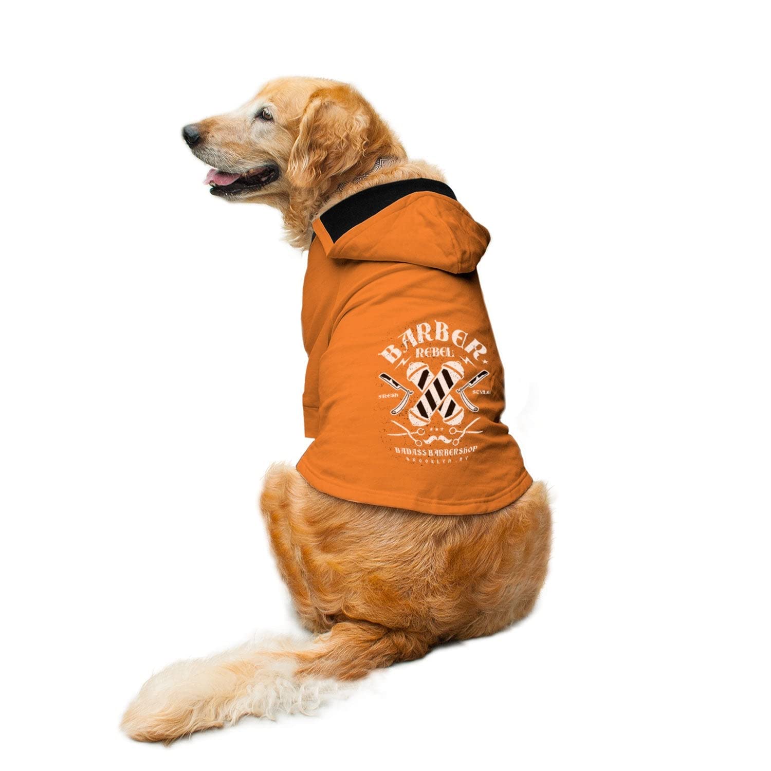Ruse Barber Rebel II Printed Full Sleeves Dog Autumn Winter Hoodie Jacket/Apparel/Clothes/Jackets Gift for Dogs.Orange/XX-Large (Full Grown Saint Bernard, Great Dane etc.) (B09HMWH1MD) Amazon Price History, Amazon Price Tracker