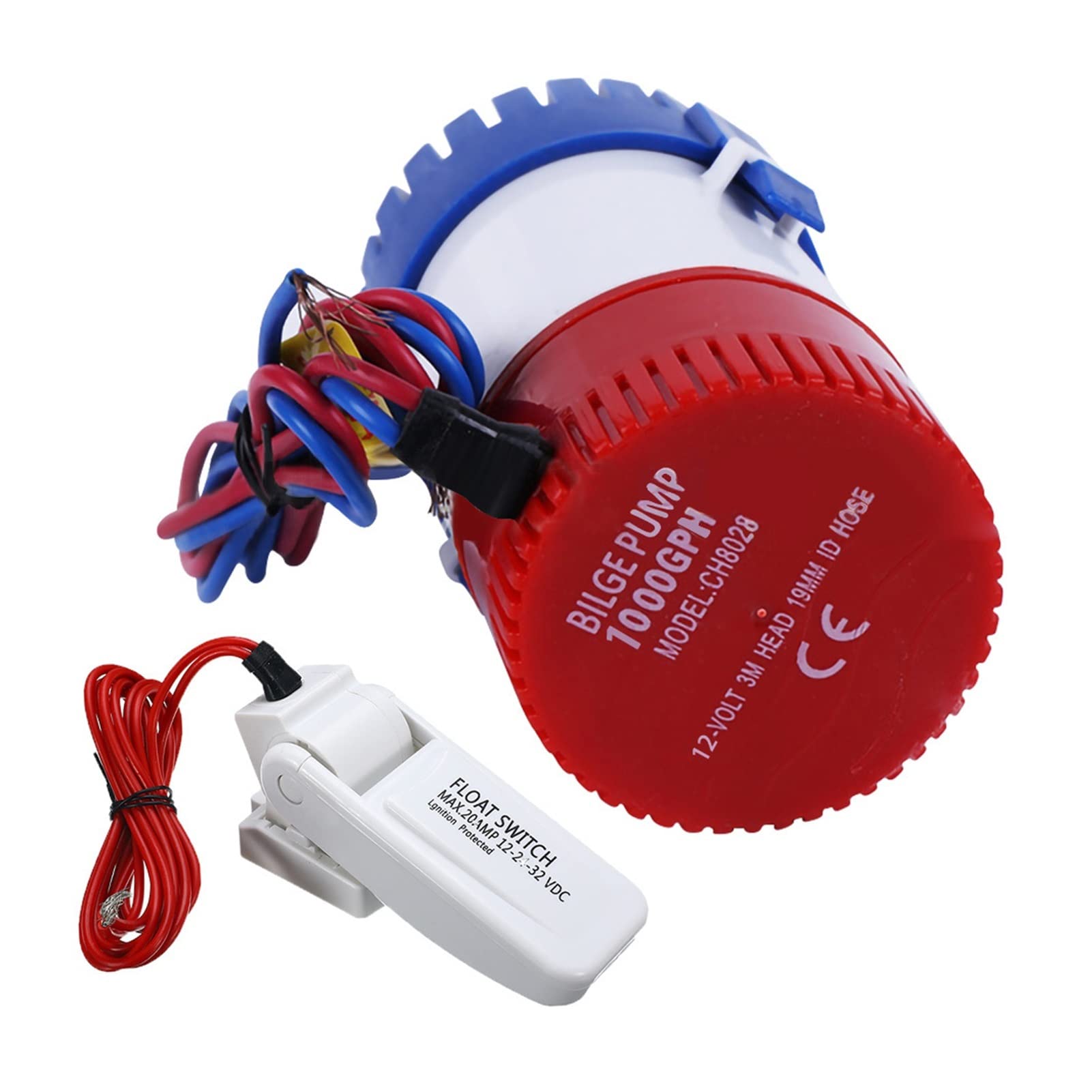 Bombas de agua eléctricas 110 0gph 12v / 24v Juego de combinación de interruptor de control automático de embarcaciones, bomba de agua de silbea sumergible marina eléctrica con interruptor Bombas de a