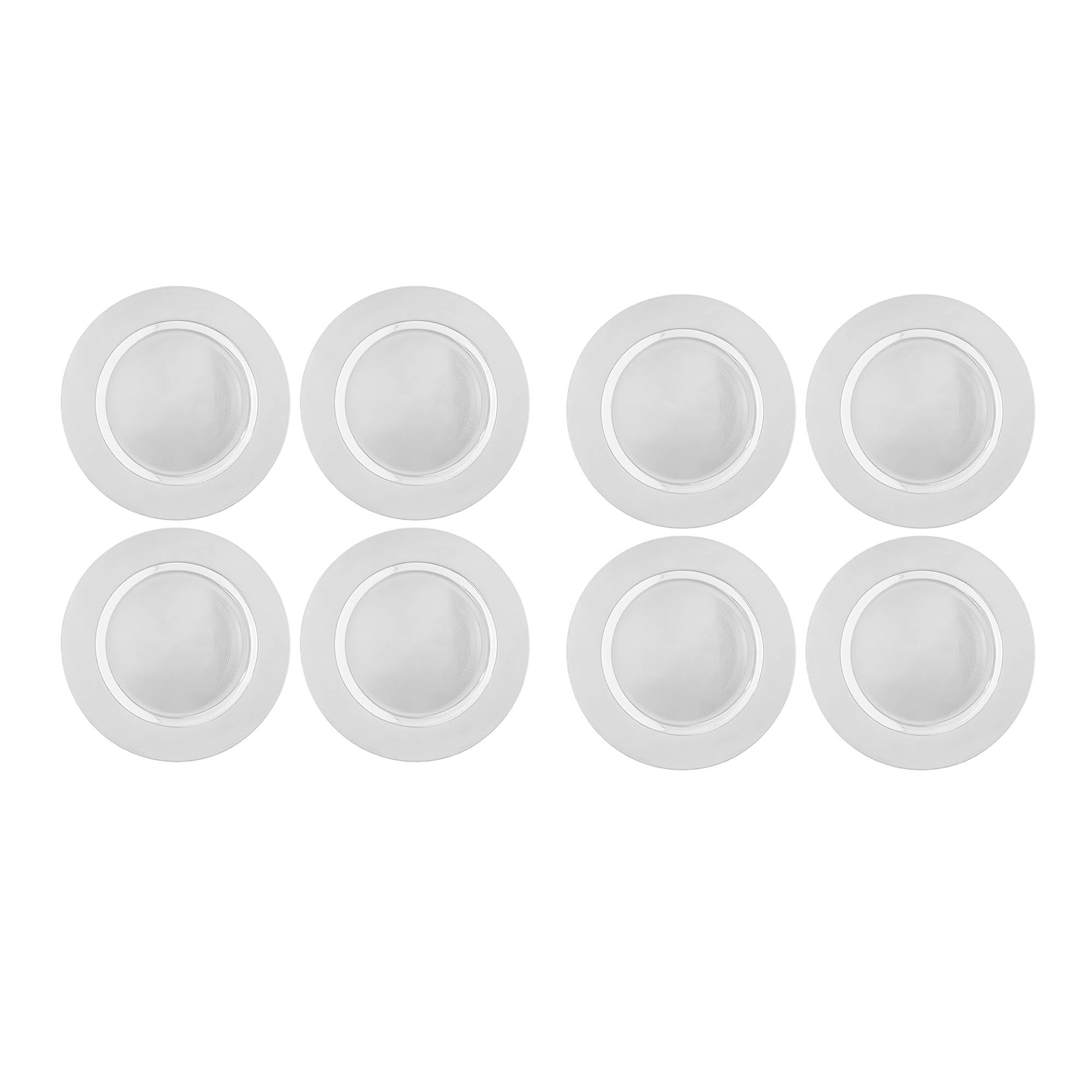 Daniel James Metallic Charger Plates - 33cm Round Reusable Dining Table Setting Plates for Christmas Party, Celebration, Weddings & Table Décor Placemat - Pack of 4, 8 or 12 (8, White (Solid))