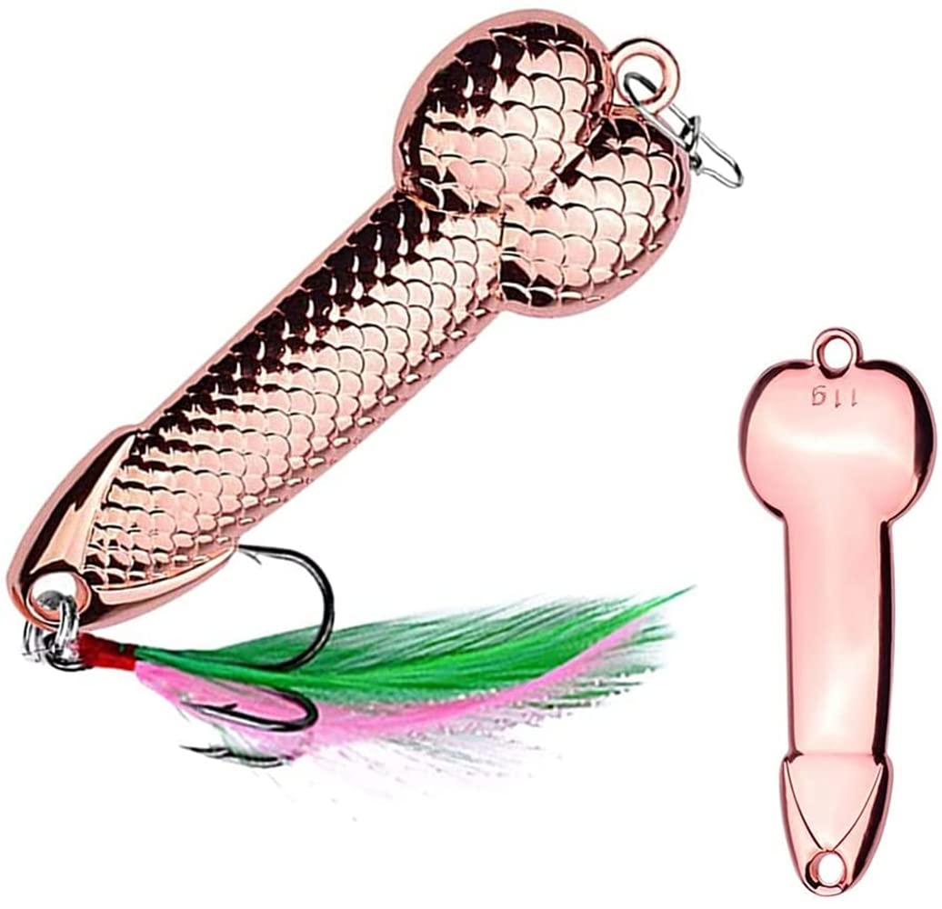 DOITPE 2PCS Fishing Jigs Spoon Fishing Lures Metal Jig Lure Crankbait Casting Sinker Spoons Spinner Baits Nickel Treble Hooks with Feather in Freshwater and Saltwater