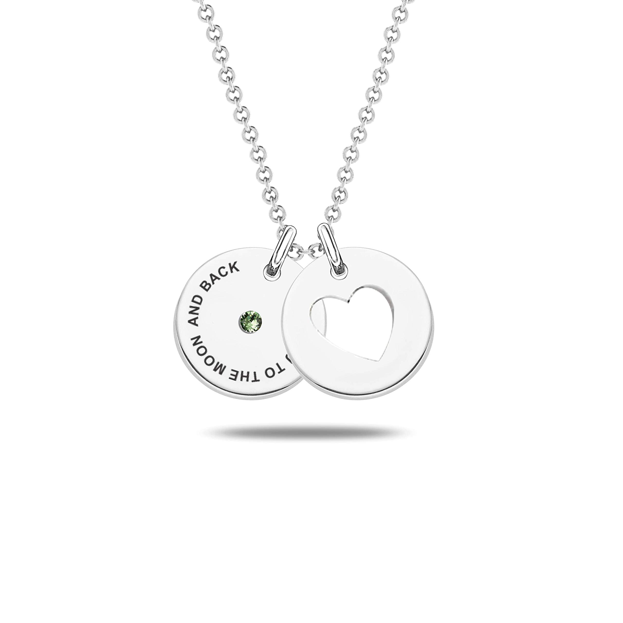 925 Sterling Silver Personalised Necklace for Women | Customized Engraved Text Birthstone Heart Charm Pendant Necklace for Girls | Custom Jewellery Gift for Anniversary, Wedding, Birthday (B09T5N9KN2) Amazon Price History, Amazon Price Tracker