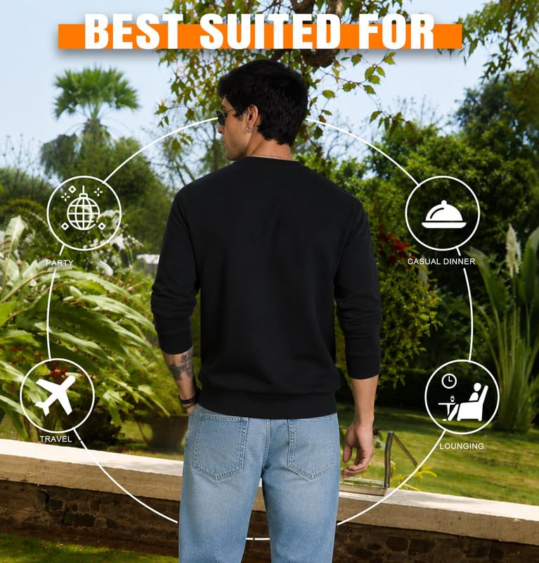 Image of Sleepynuts Men's Full Sleeve Round Neck Fleece Sweatshirt