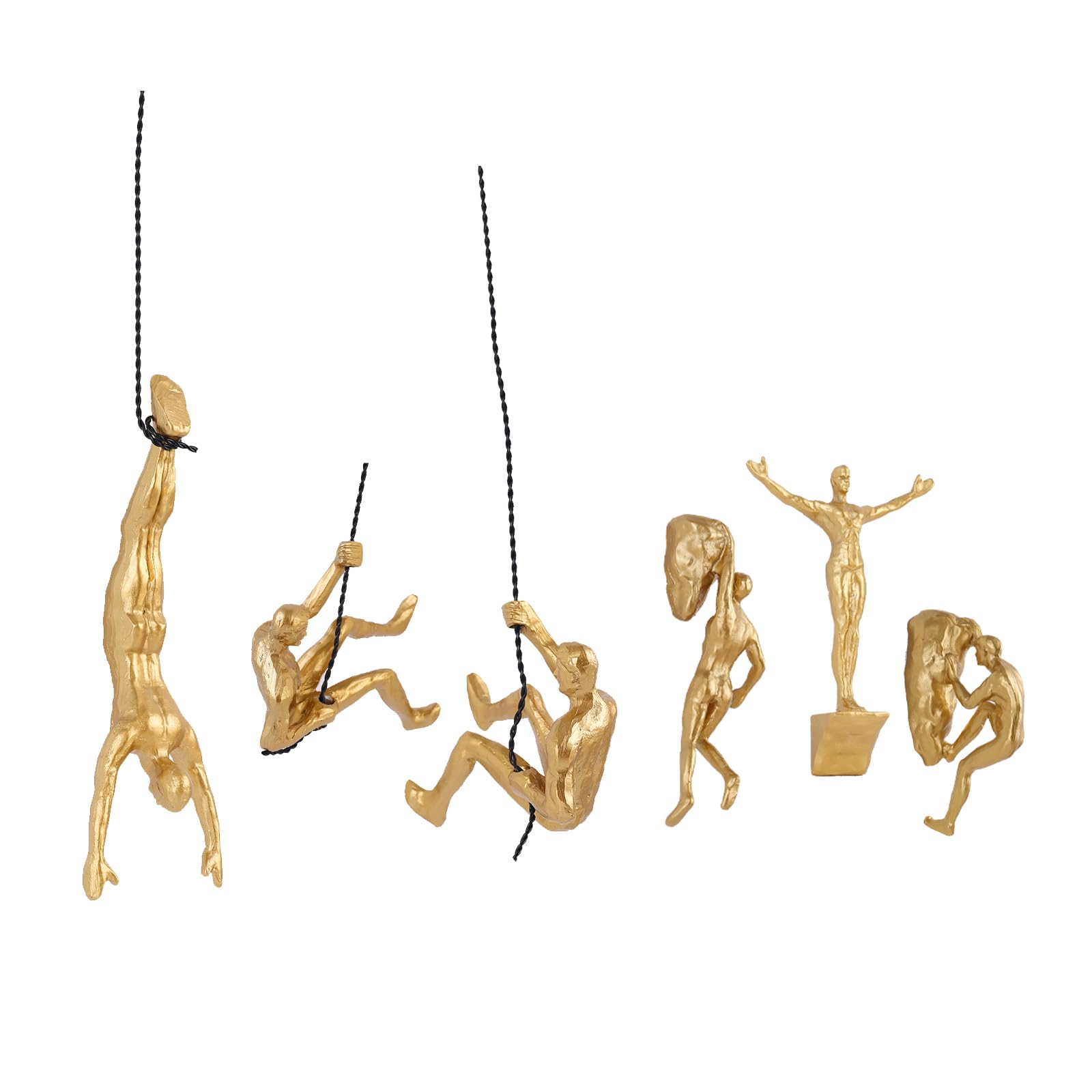 XYQXYQ 6er Set Kletterer Wanddeko Skulptur – Nordisch-Moderne Deko Figur, Einzigartige Kletternde Figur für Heim & Büro