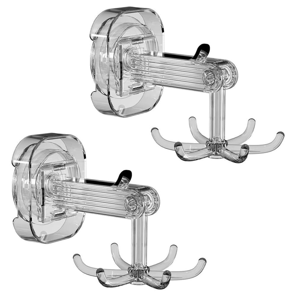 Jnchdghwa Rotating Hook Swivel Suction Cup Hangers for Hanging Apparel and Accessories Towel Rack Hooks