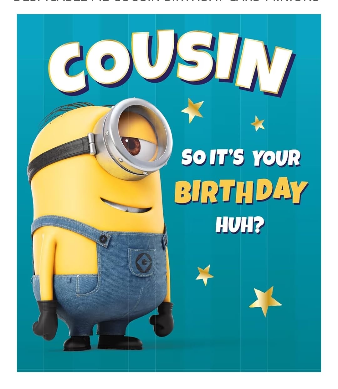 DESPICABLE ME COUSIN BIRTHDAY CARD MINIONS