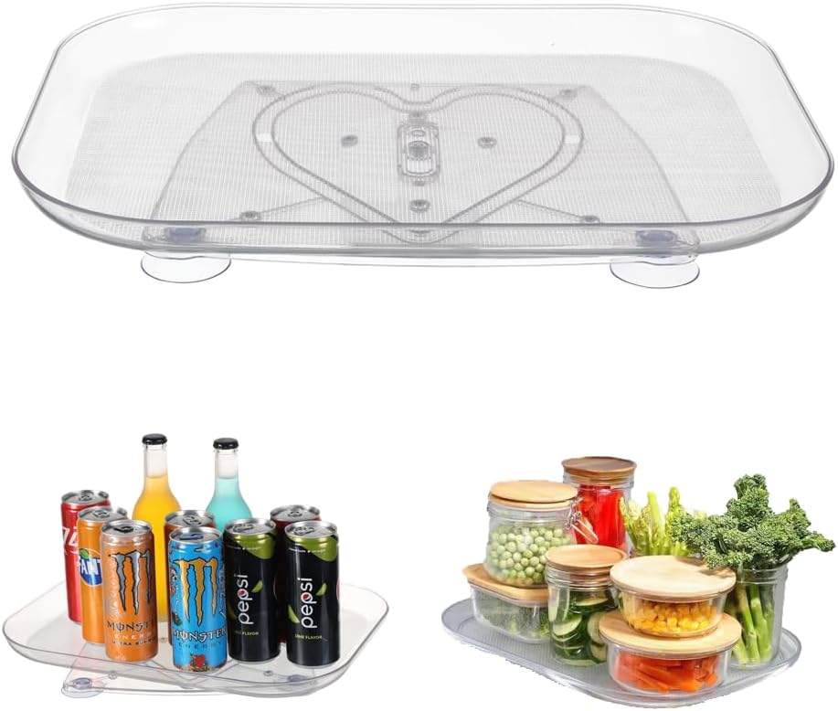 Lazy Susan for Refrigerator Rectangle Turntable Organizer