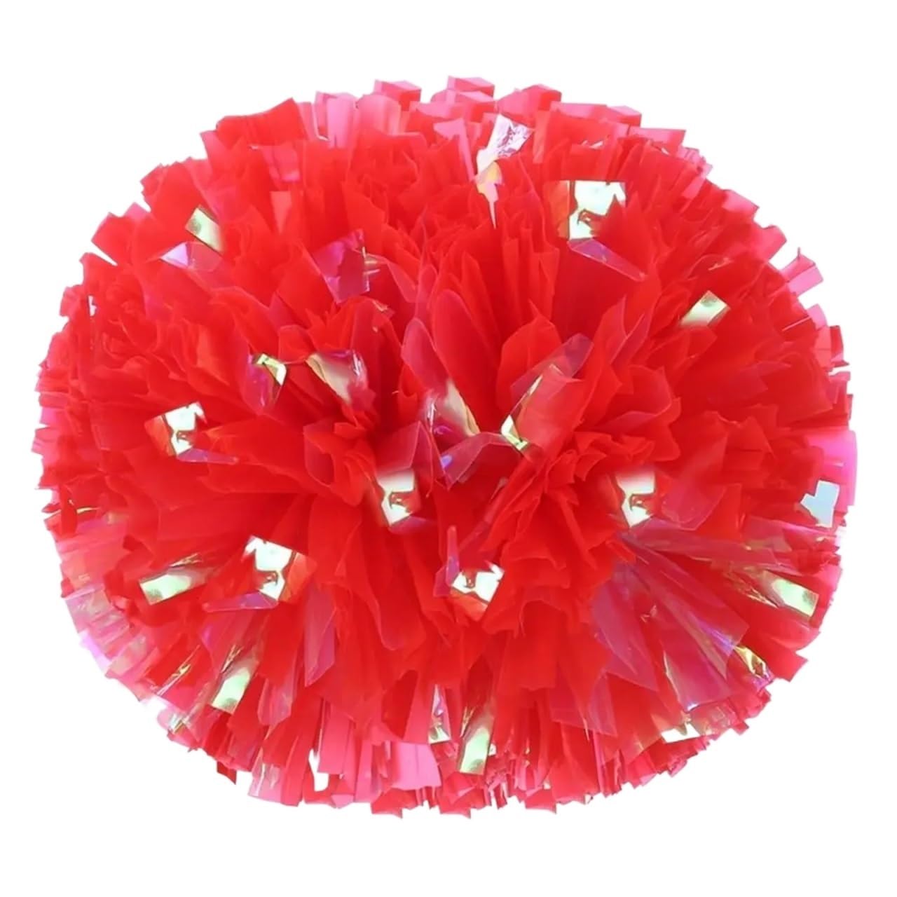 Glitter Metallic Foil Pompoms, Plastic Cheerleader Pom Poms 25cm Multicolor Pack of 6(Color 2)