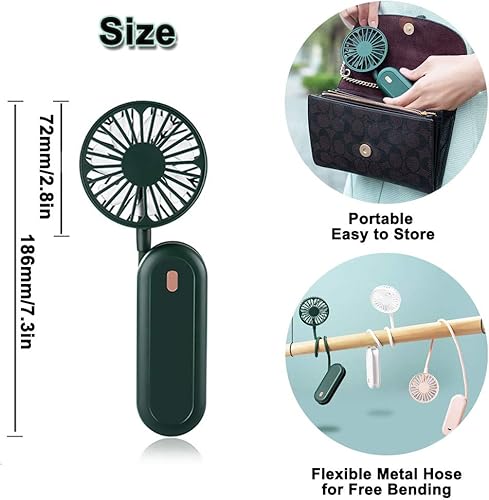 Miniatura 3 de YMLHOME Ventilador portátil de mano para cochecito de bebé, ventilador de cuello mini ventilador para mano, cuello, cochecito, escritorio,