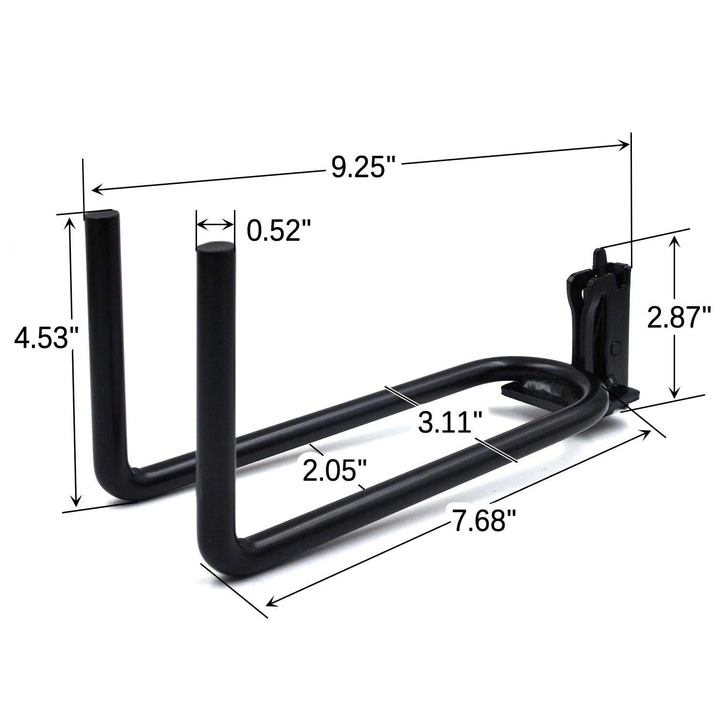 E-Track Heavy Duty Hook Hanger, Shovel/Tool Hanger, E Track Accessories Tool Holder, Universal Garage Storage Organizer System for Tools, 7.7