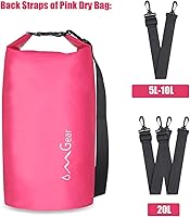 Vista 46 de OMGear - Bolsa seca impermeable y bolsa para teléfono, bolsa flotante de 40L/30L/20L/10L/5L para kayak, navegación, actividades al aire libre