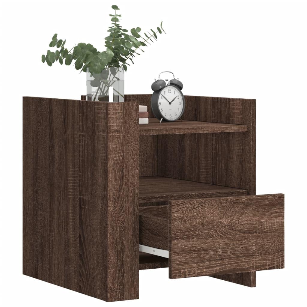 Moderner Nachttisch mit Schublade aus robustem Holzwerkstoff, Stauraum für Schlafzimmer und Wohnzimmer, feuchtigkeitsbeständig, stabile Tischplatte, zwei