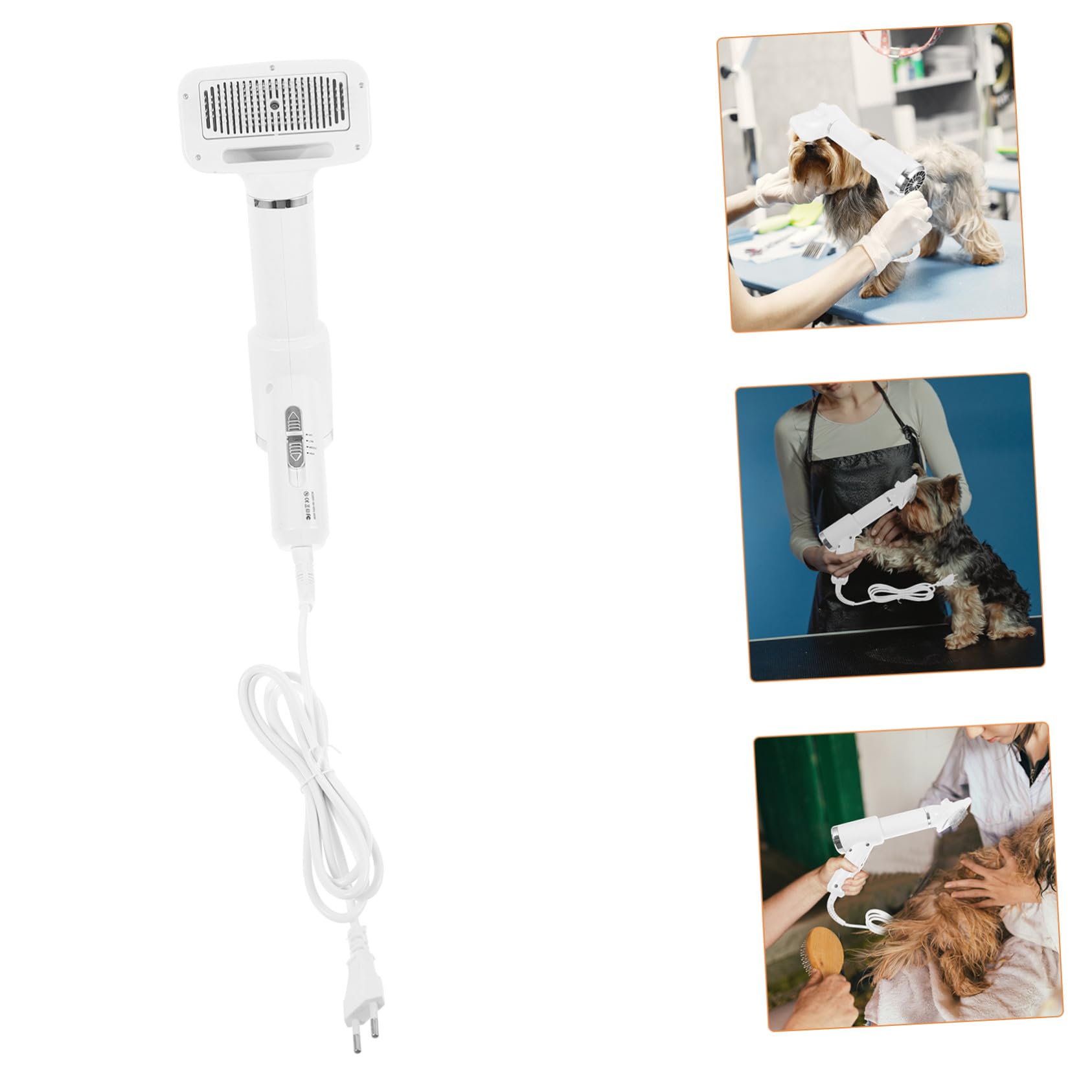 Toyvian Peigne Sèche-cheveux Portable pour Animaux de Compagnie Blanc en Plastique, Sèche-poils pour Grands Chiens et Chats, pour Toilettage et Séchage Rapide