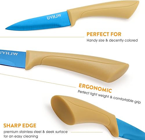 Miniatura 10 de Juego de cubiertos dorados de 68 piezas con cuchillo para carne, servicio para 8, cubiertos de acero inoxidable con popote de metal, juego de