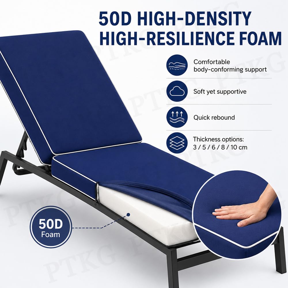 Matelas Chaise Longue Coussin Bain de Soleil Jardin Exterieur