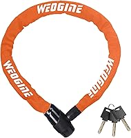 Vista 8 de Candado de cadena para bicicleta, candado de cadena de bicicleta antirrobo resistente, candados de seguridad de bicicleta de 2.72 pies con 3 llaves