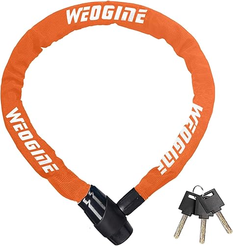 Miniatura 8 de Candado de cadena para bicicleta, cerradura de cadena antirrobo de alta resistencia, cerraduras de seguridad para bicicleta de 2.72 pies con 3