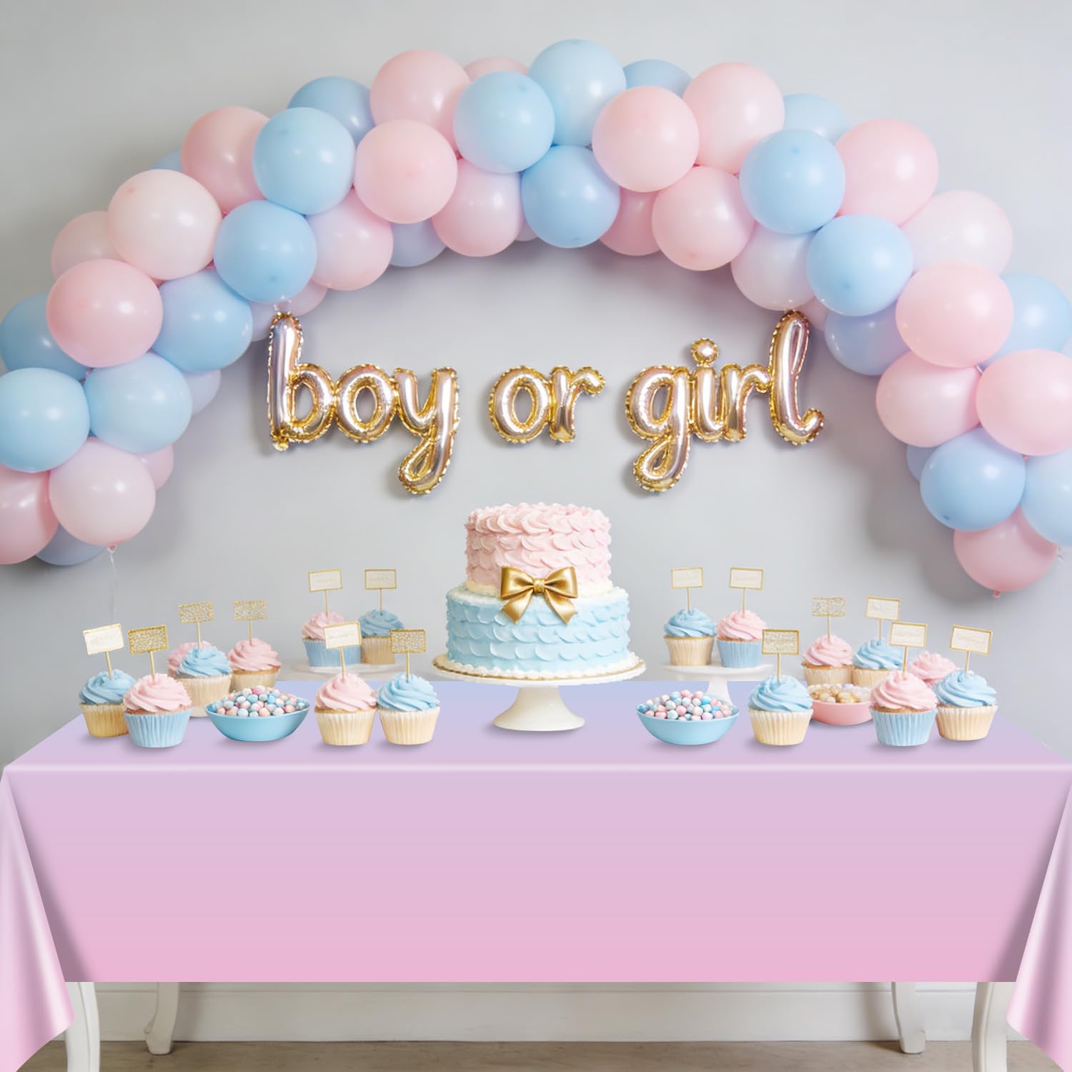 APUXXJUPA 4Pcs Gender Reveal Tablecloths - Image 4