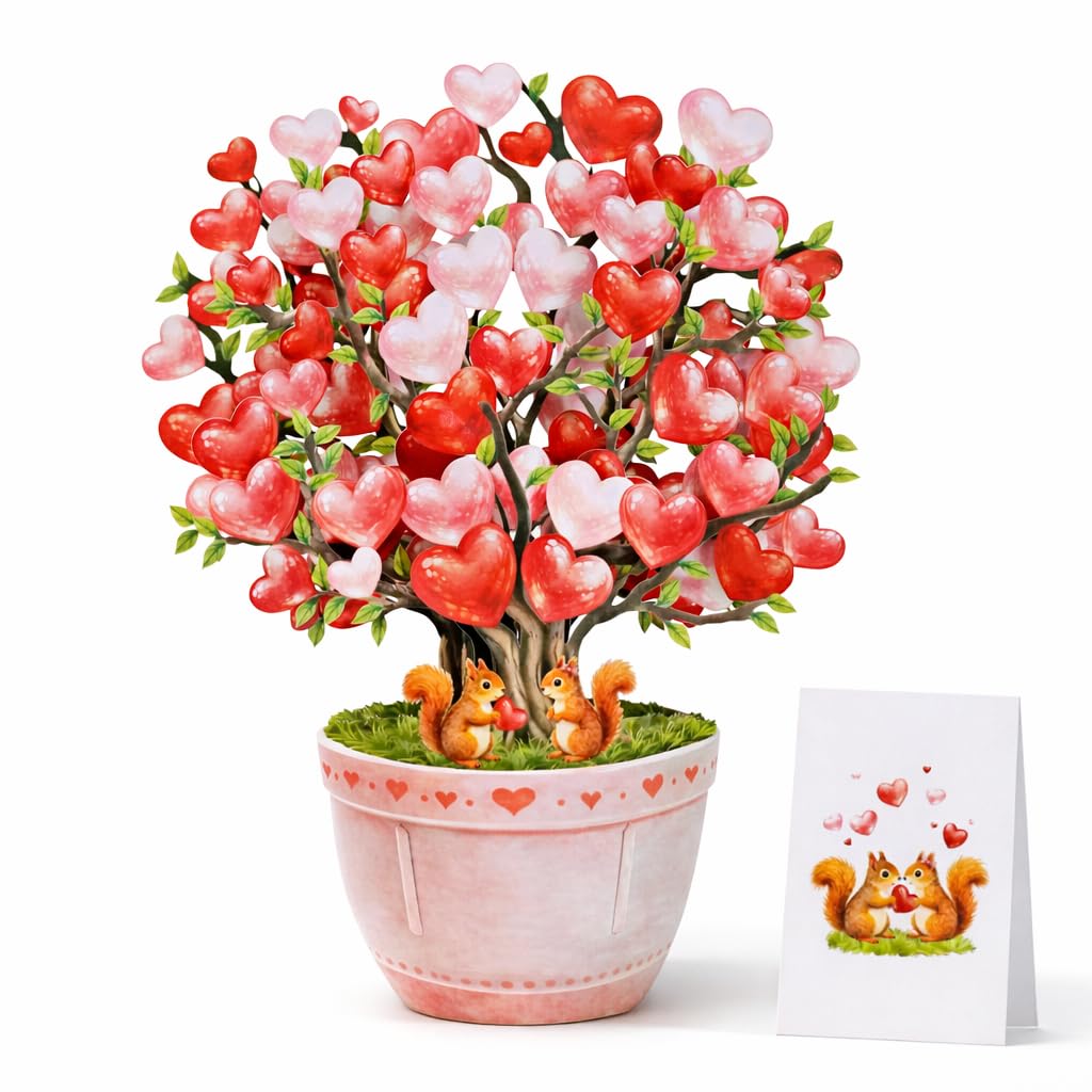 CUTPOPUP Heart Bloom Bouquet Pop Up Anniversary Cards, 3D Wedding Anniversary Cards for Him Her Wife Husband Mum Grandma, Birthday Card, Mothers Day, Valentines Day Card (Heart Bloom) US8-FL203UK