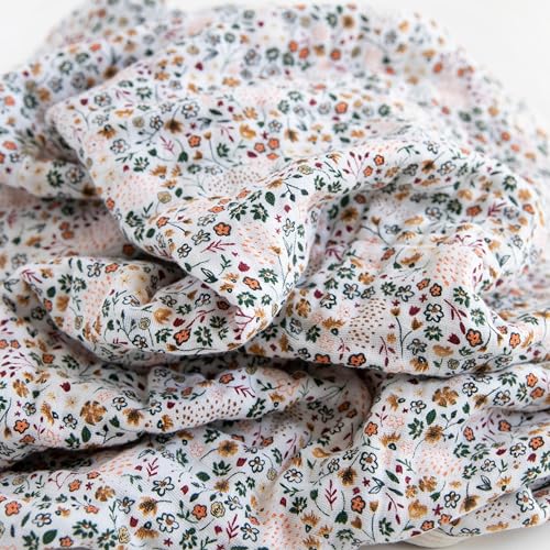 Image of Little Unicorn Muslin Quilt Blanket | 100% Cotton Soft Multi-Layered Muslin Fabric | Toddler & Baby Blanket | 47 inchx47 inch | for Nursery, Crib, Shower Gifts (Pressed Petals)