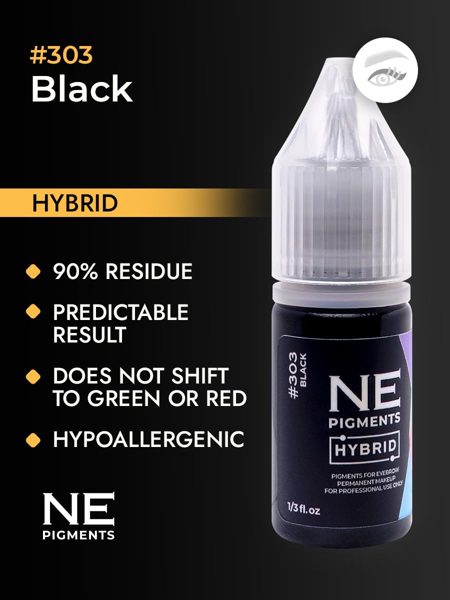 NE PIGMENTS Black Eyeliner #303 - By Elena Nechaeva - Eyeliner Ink - Permanent Makeup - Professional Tattoo Pigment