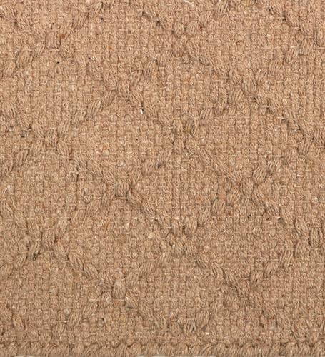 Image of The Home Talk Handwoven Solid Diamond Table 4-6 Seater Runner - Beige Design - Eco-Friendly, Textured, Durable for Dining Table,Coffee Table, Console -13x72 Inches