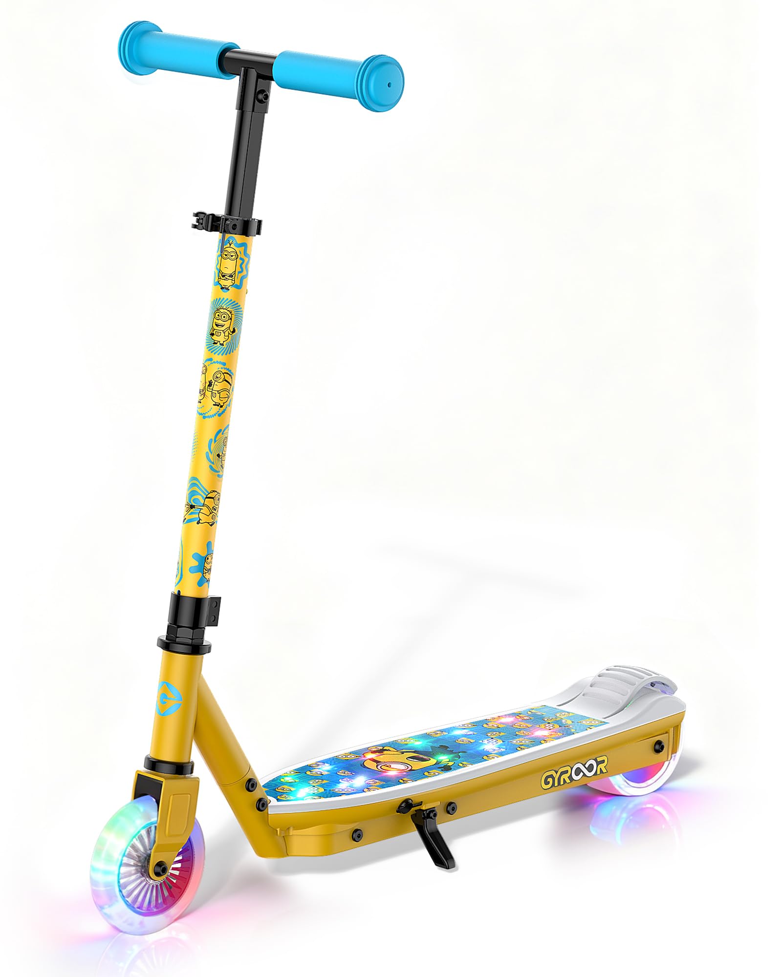 Gyroor Electric Scooter for Kids Ages 6-12, E Scooter with 8km/h Safe Speed, 110LBS Load, Adjustable Handlebar & LED Lights, Gravity Sensing, Ideal for Boys Girls Gift