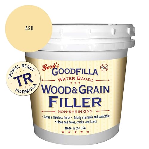 Miniatura 7 de Goodfilla - Relleno de madera y grano a base de agua (listo para la llana)  Ceniza  1 galón por Goodfilla  Reemplaza cada relleno y masilla