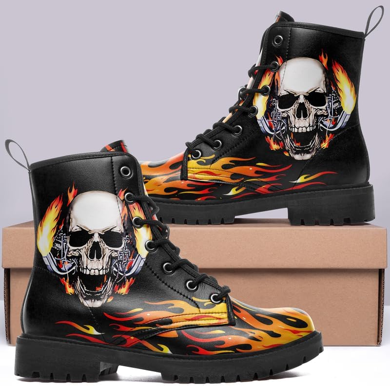 Miniatura 6 de Botas de combate negras personalizadas para mujer, botines de tacón grueso con plataforma y plataforma de tacón grueso