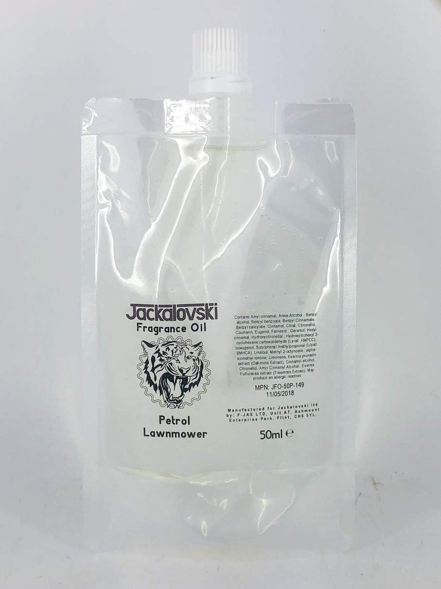 Emulsifiable Fragrance Oil, 50ml Economy Pouch, (Petrol Lawnmower Fragrance)