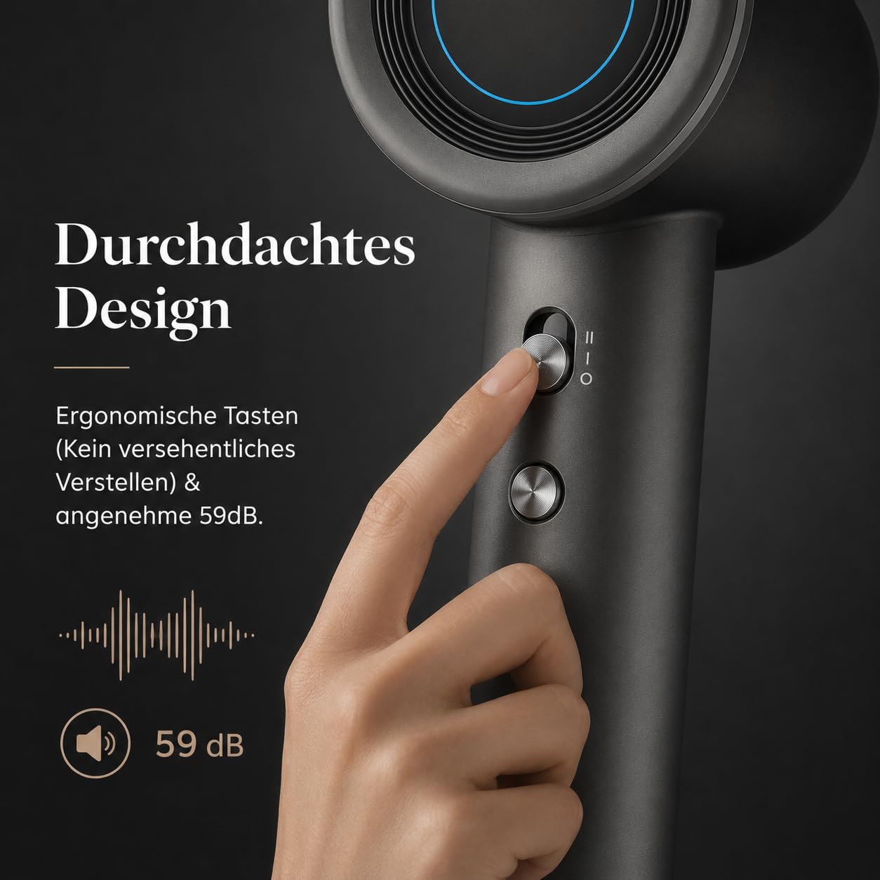 Hochgeschwindigkeits Föhn mit Premium PU Hartschalenbox, Schnelles Trocknen, 110.000 U/min Ionen Haartrockner, 59dB Leise, 200 Mio. Negativ-Ionen, LCD Display, NTC Temperaturregelung