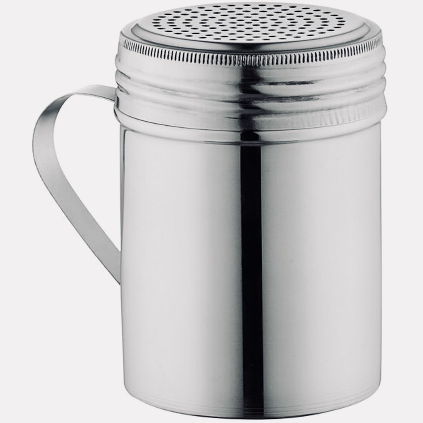 AME D’ESSENCE 10 oz Stainless Steel Dredge Shaker with Handle - Durable, Ergonomic, Perfect for Spices, Flour, and Sugar, Dishwasher Safe and More.