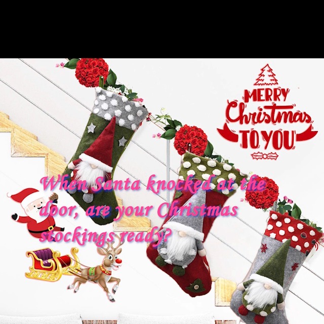 Chaussette De Noël 3D Nains - Grande Pochette Cadeau Pour Cheminée Et Arbre De Noël