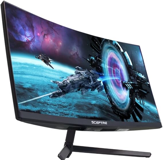 Sceptre Curved 27" FHD 1080p Gaming Monitor up to 165Hz DisplayPort 144Hz HDMI Edge-Less AMD FreeSync Premium, Build-in Speakers Machine Black 2021 (C275B-1858RN)