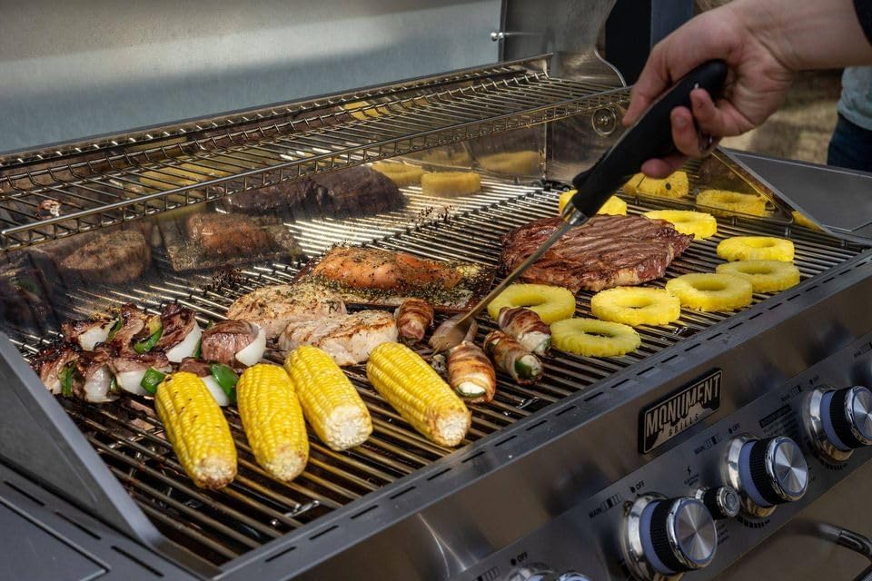 Miniatura 5 de Monument Grills 77352 Parrilla de gas propano estilo gabinete de acero inoxidable de 6 quemadores con caja de humo (2 artículos)