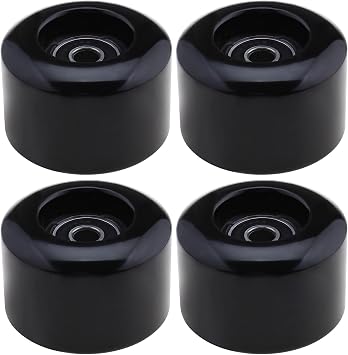 The Lord of the Tools 4PCS Roller Skates Wheels 54mm Diameter 80A Hardness Quad Skates Rechange Wheels with ABEC-9 608RS Bearings Replacement Wheels Black