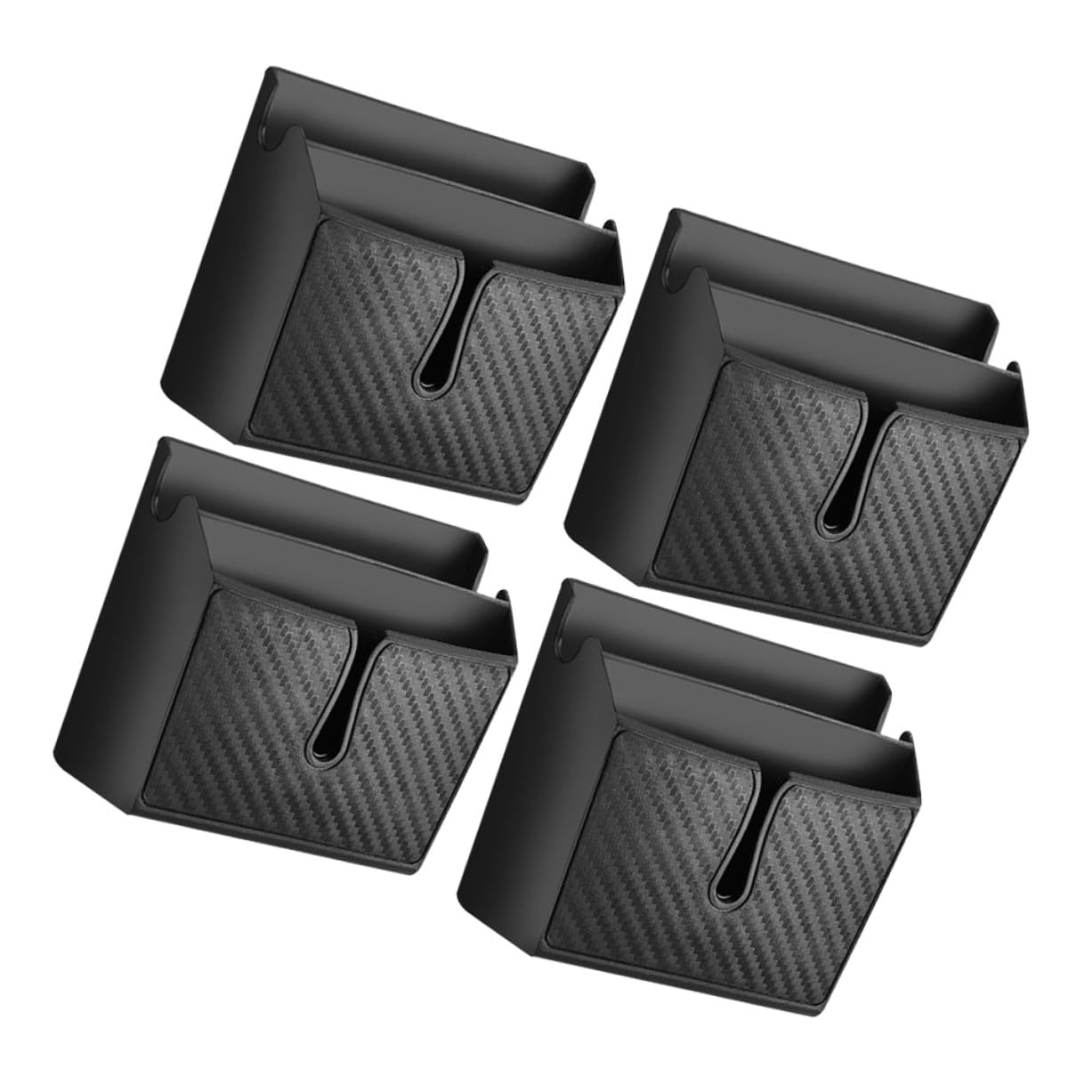 Boîte de rangement voiture plastique noir adhésive compacte organisateur clés téléphone