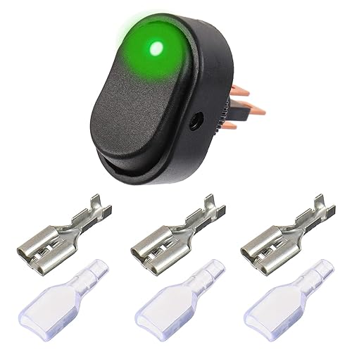 Miniatura 2 de Interruptor basculante LED impermeable de 12 V 30 A SPST de 3 pines y 2 posiciones para automóvil, camión, RV, motocicleta, barco, control marino