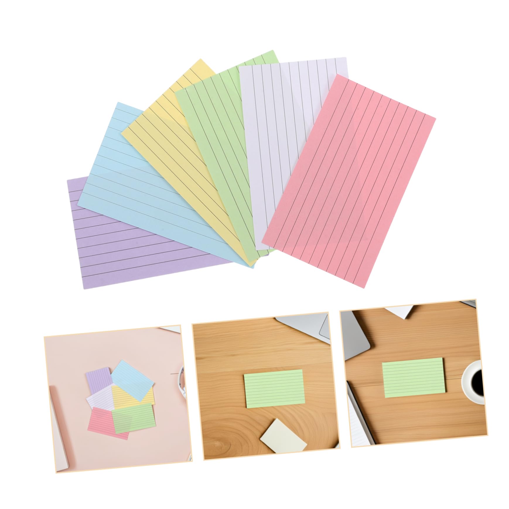 NUOBESTY 600stücke Farbige Karteikarten aus Stabilem Kartonpapier Liniert Beidseitig Beschreibbar für Effizientes Lernen oder Notizen Vielseitig Einsetzbar für Schüler Studenten