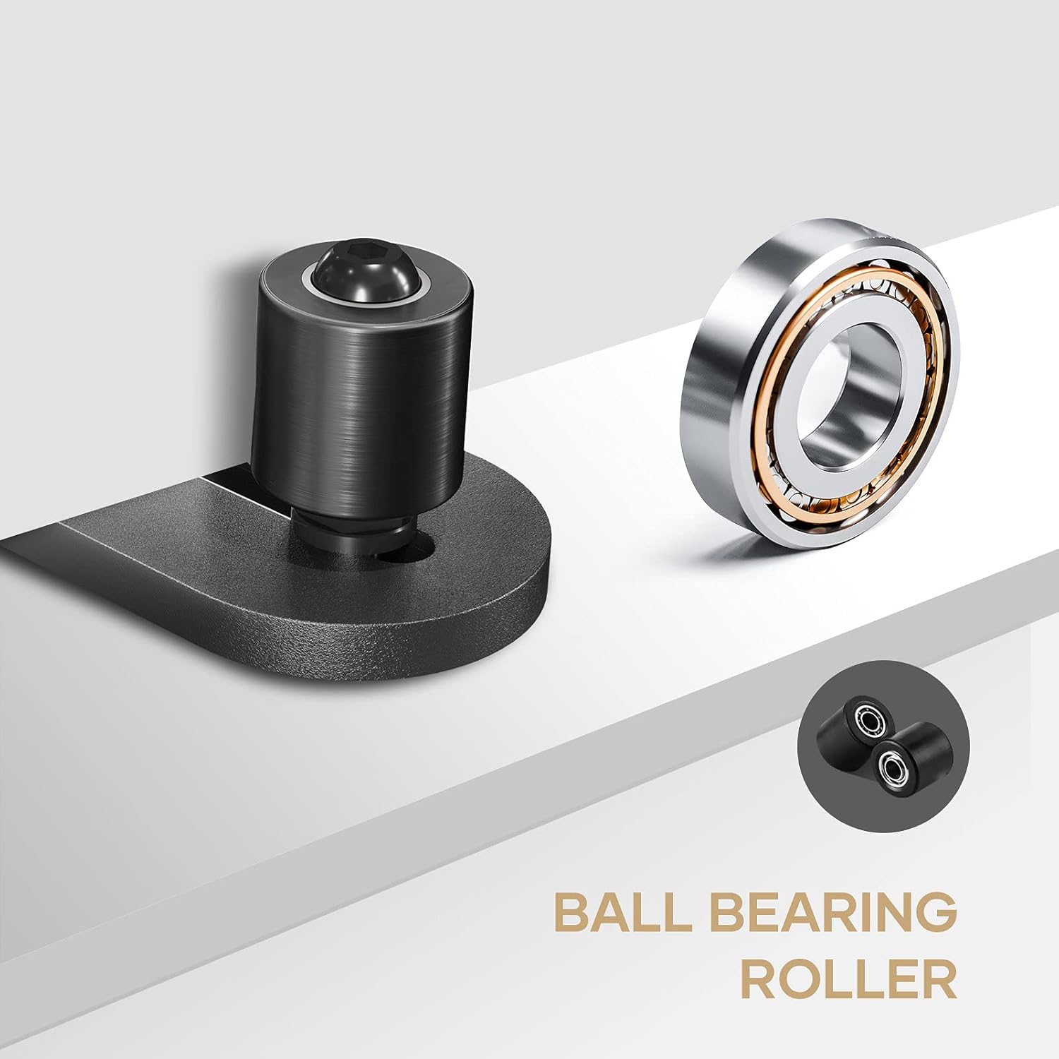 EaseLife Sliding Barn Door Bottom Floor Guide,Ball Bearings Adjustable Stay Roller,Wall Mount System,Flush Flat Bottom Design,2 Assemble Setup Options,Fit All Size Door,Black,4 Pack