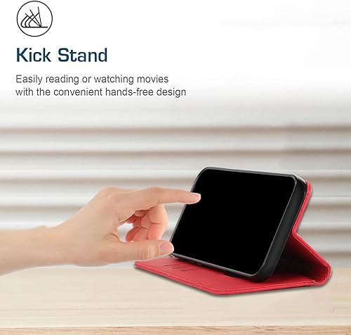 Miniatura 3 de Funda de piel sintética compatible con Tecno Camon 18 P, función atril compatible con Tecno Camon 18 CH6 CH6n Flip cierre magnético protección