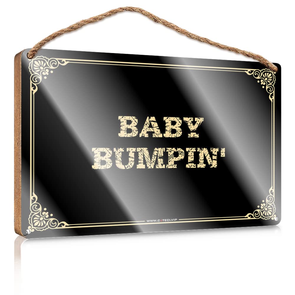MAHQPZXSF Sign Front Door Decor Baby Bumpin' Wooden Sign Porch Decorations Outdoor Spring Decor(15X28CM)