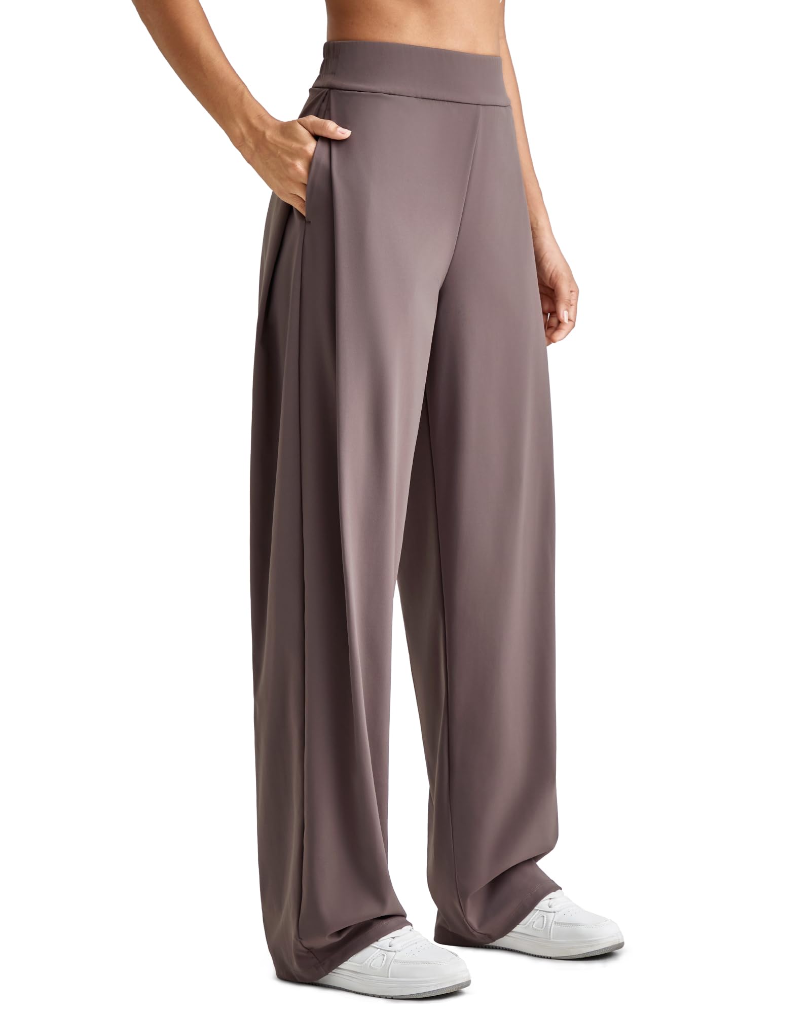 G4Free ShiftReady Wide Leg Work Pants for Women High Waist Yoga Dress Pants with Pockets Dressy Casual Trousers
